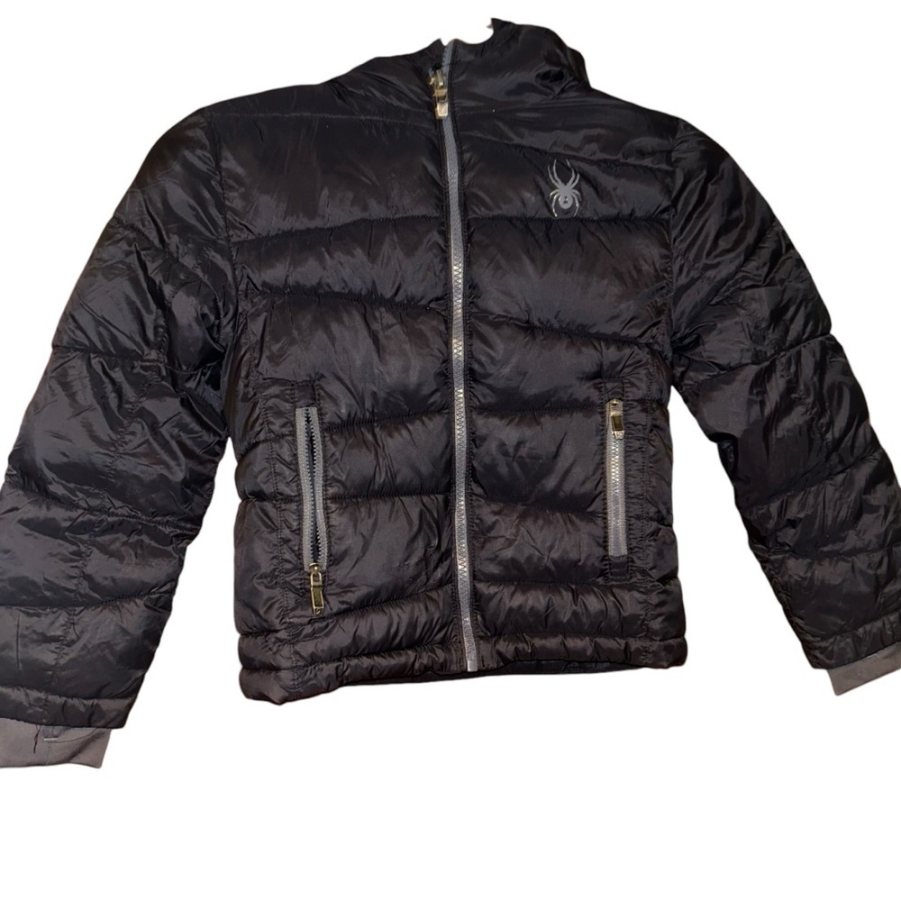 Spyder spider black ski snowboard snow jacket coat kid boys size 5